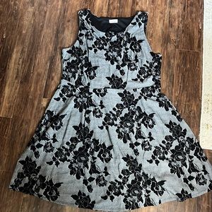 Crescent Black Floral Dress with back cutout